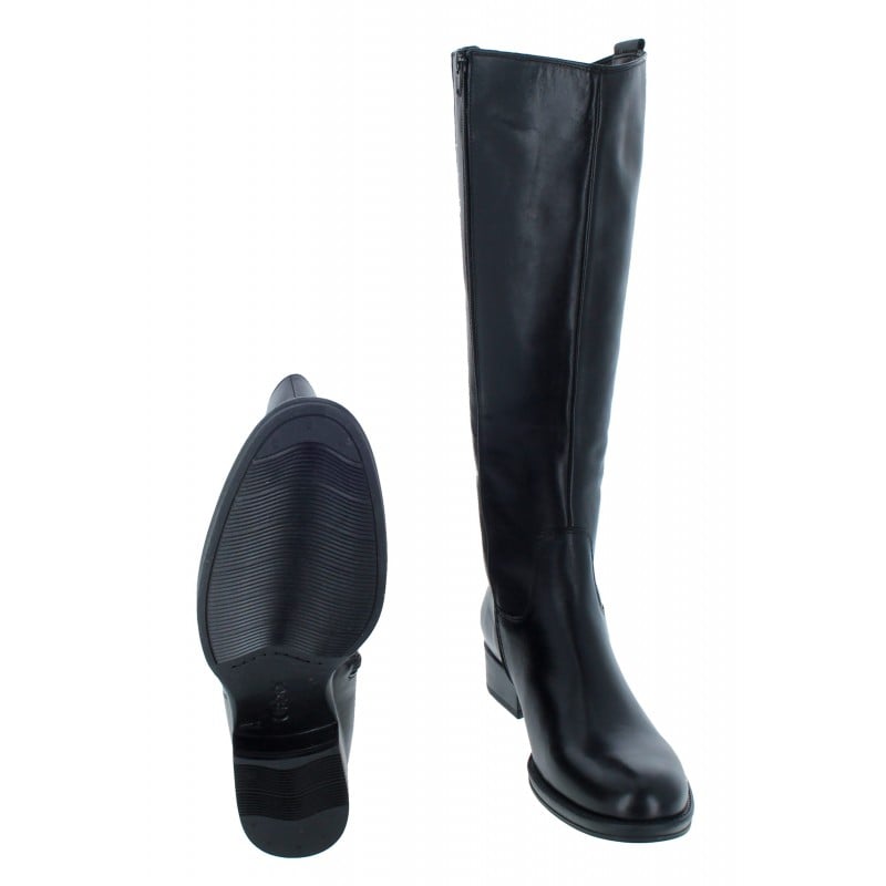 Ladies black leather deals knee high boots uk